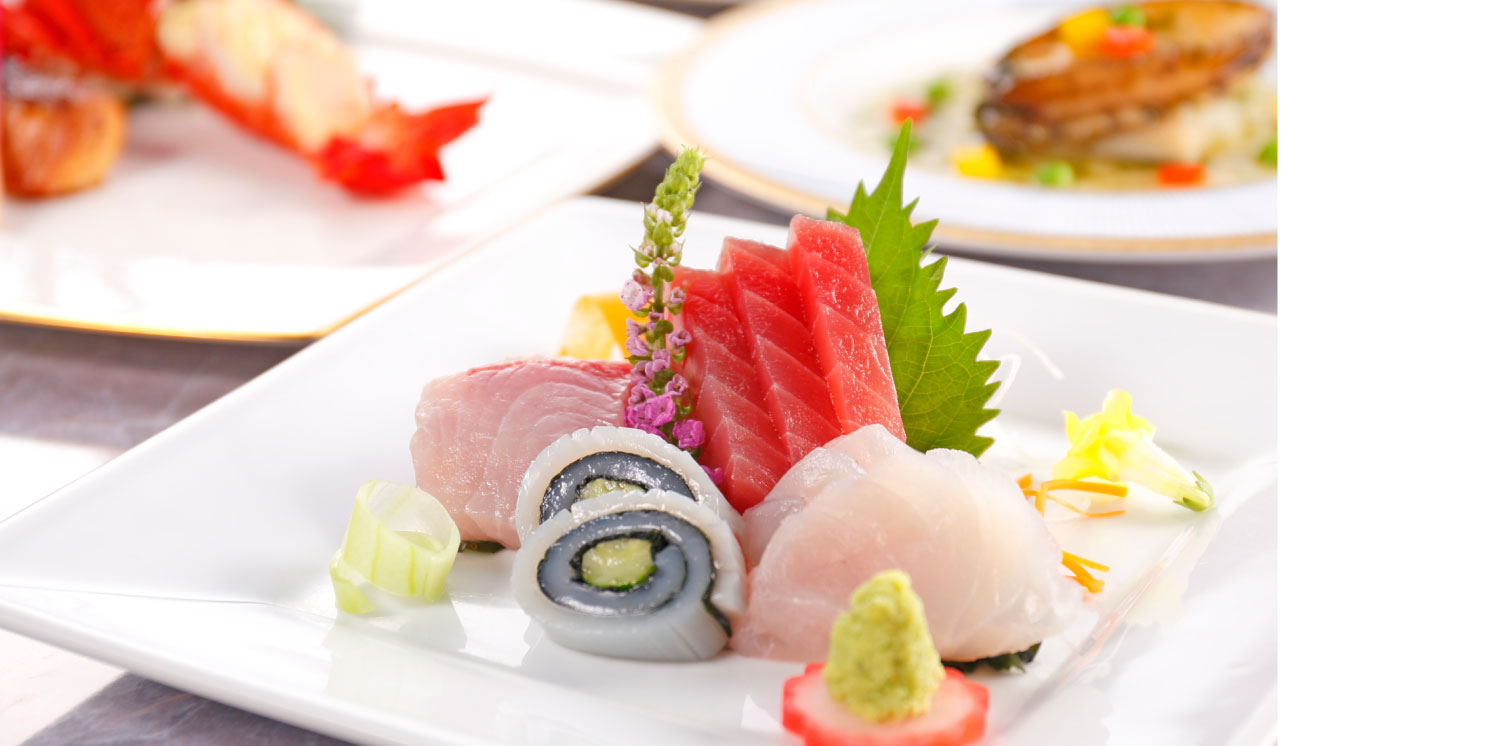 ホテル伊豆急の婚礼料理 お刺身の一皿